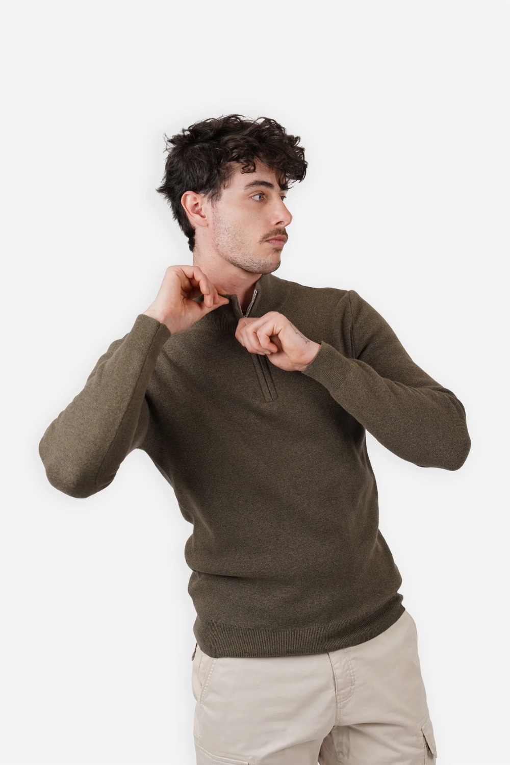 JAMES HARPER 1/4 ZIP NECK COTTON KNIT JHK84