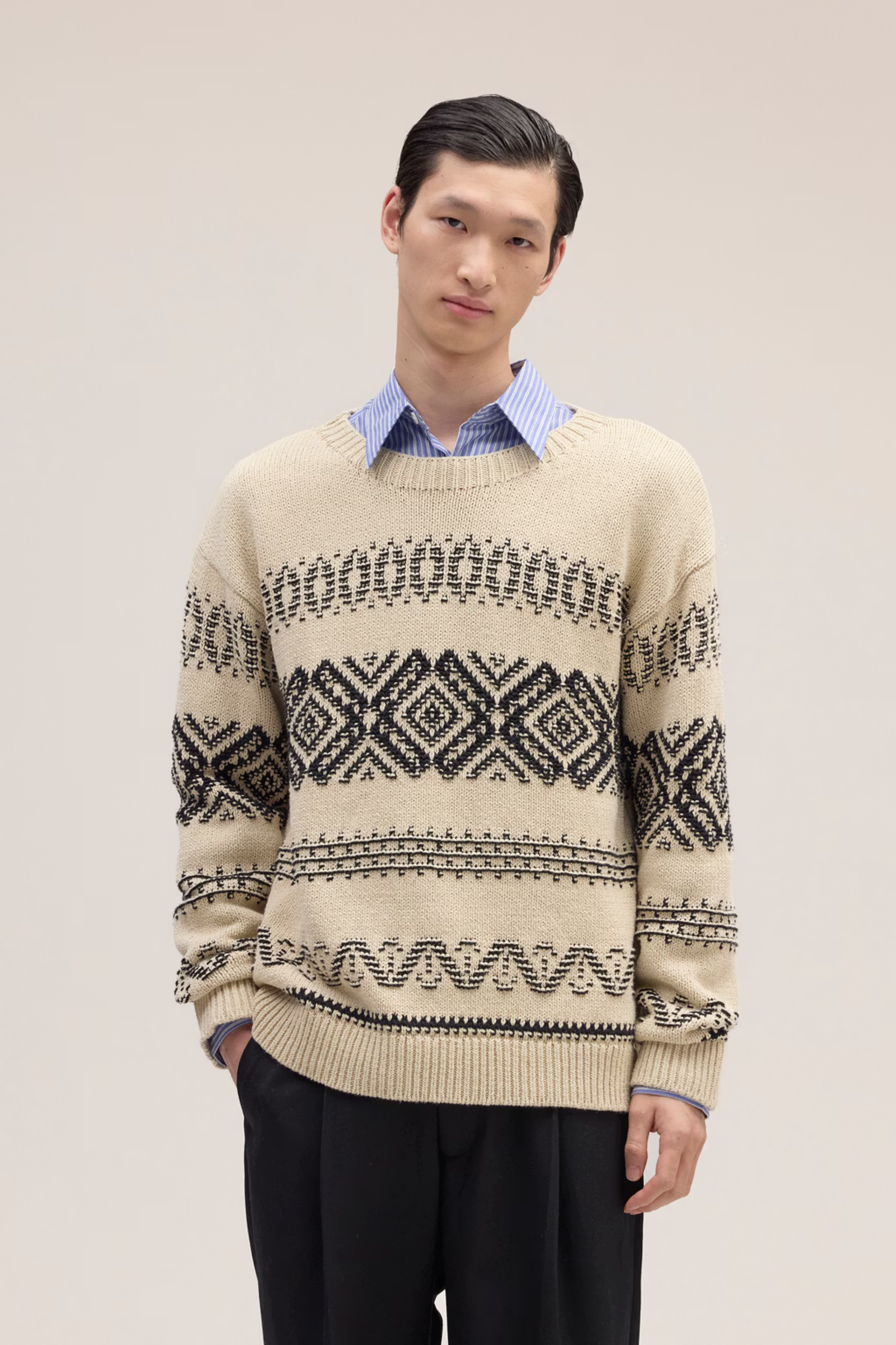NN07 TODD ORGANIC COTTON JACQUARD CHUNKY KNIT