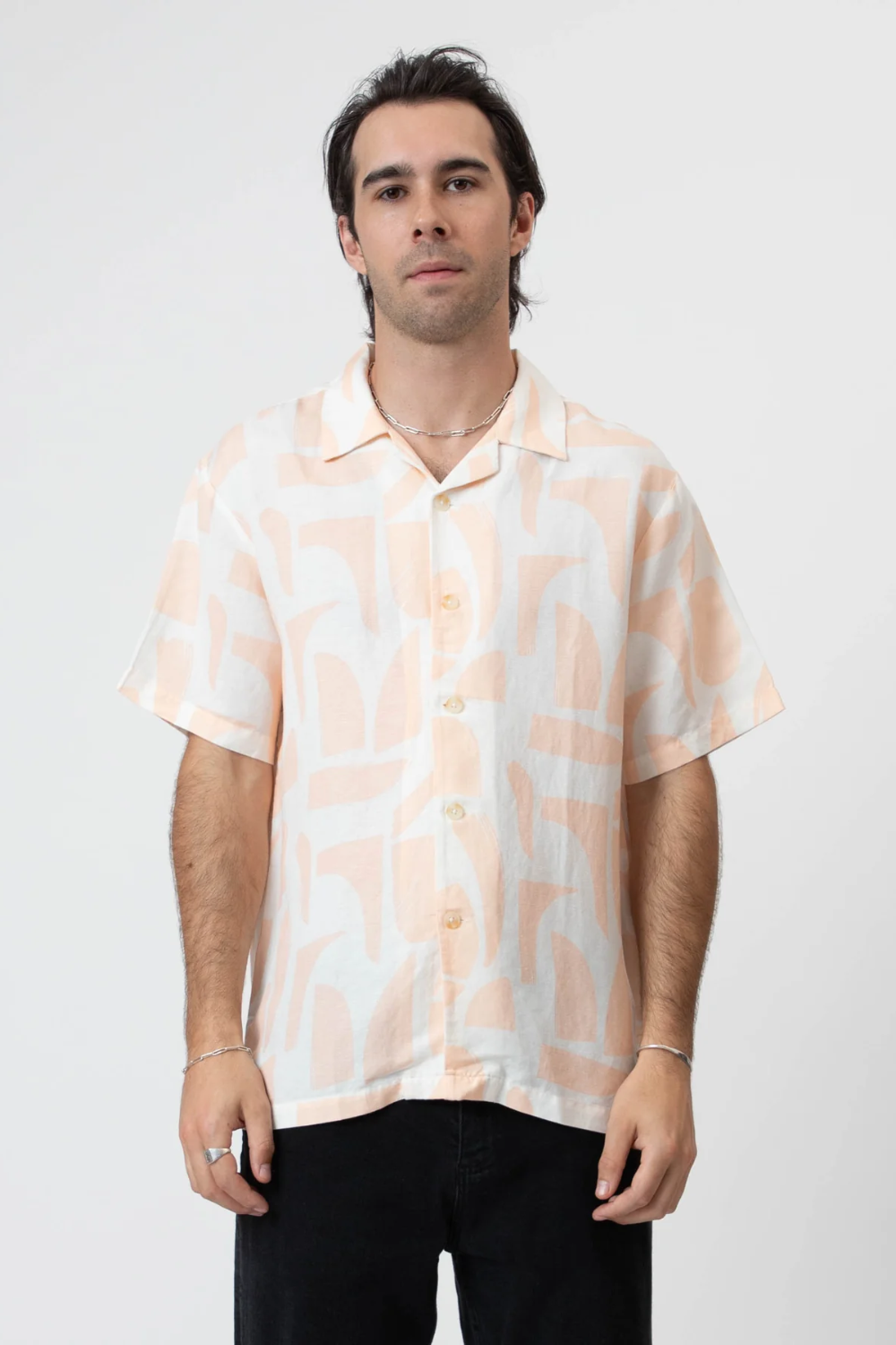 MR SIMPLE RAYBEAM S/S LINEN SHIRT M043144