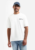 No Excess Logo Relaxed Fit Crew Neck Tee in White