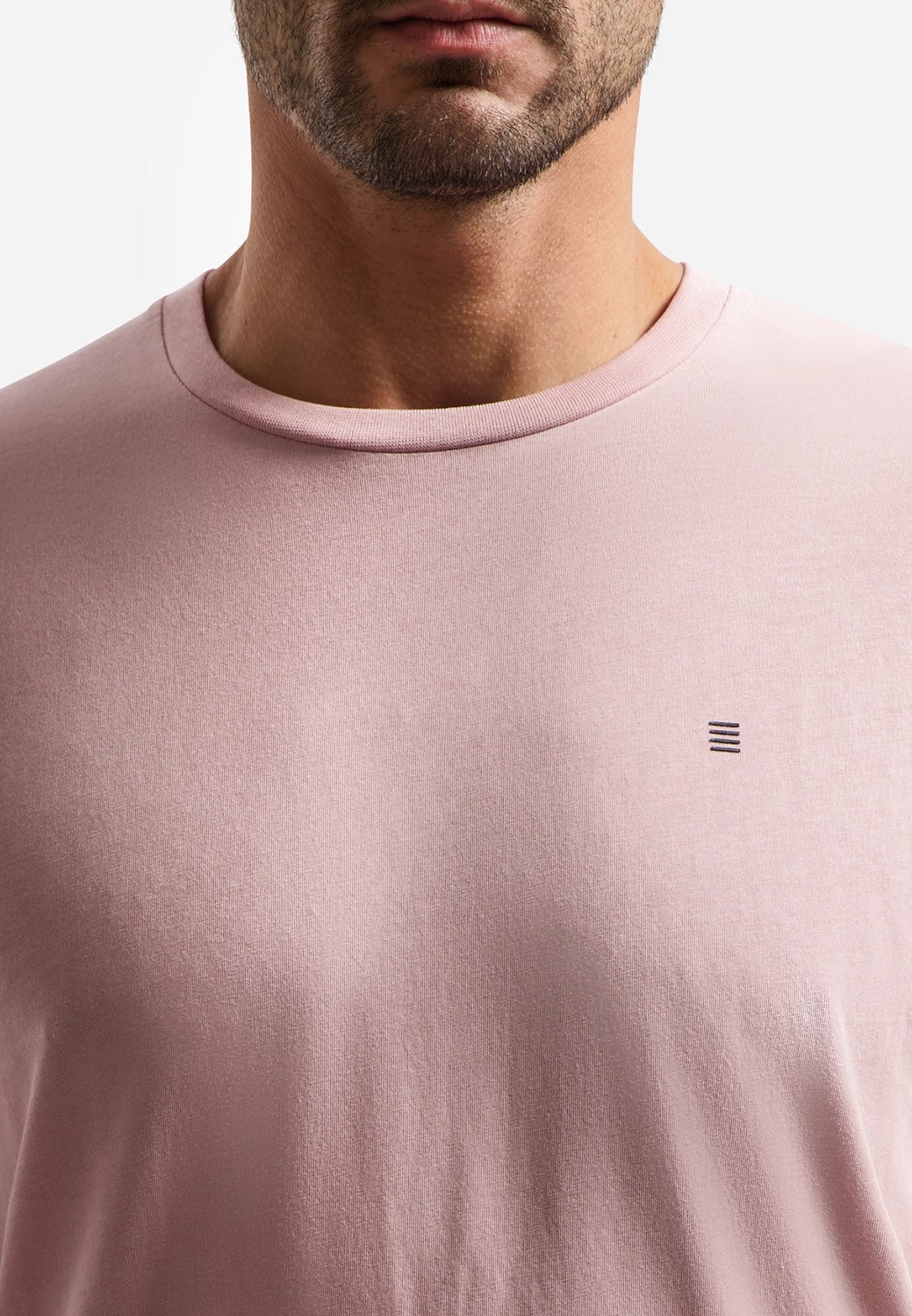 No Excess Solid Crew Neck Tee in Light Mauve