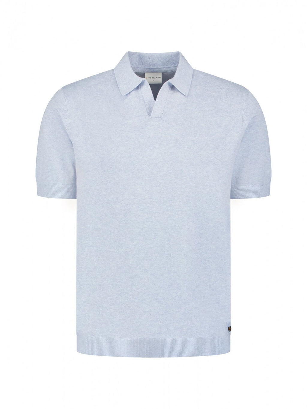 No Excess Johnny Collar Knit Polo in Blue