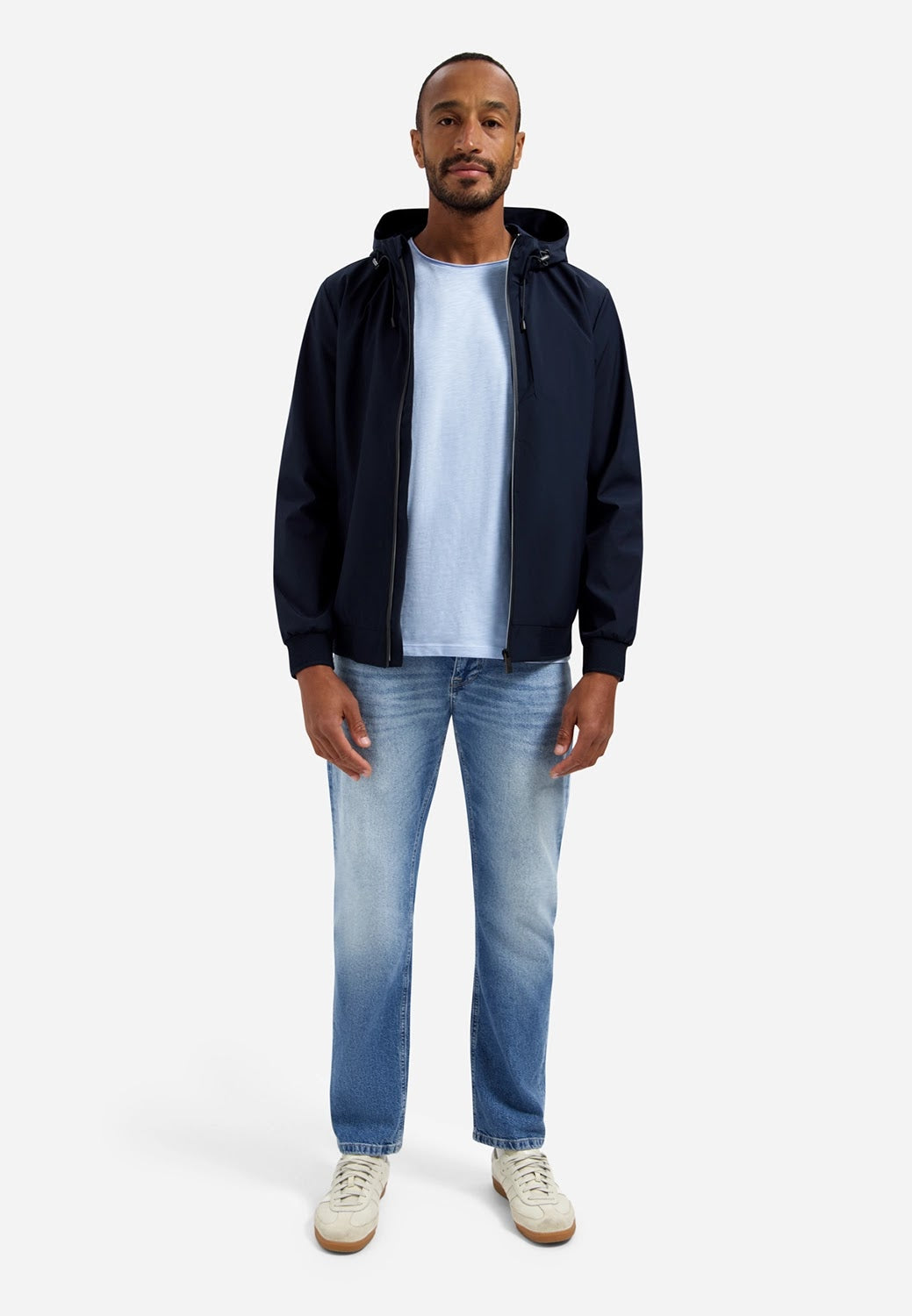 No Excess Raw Edge Tee in Blue