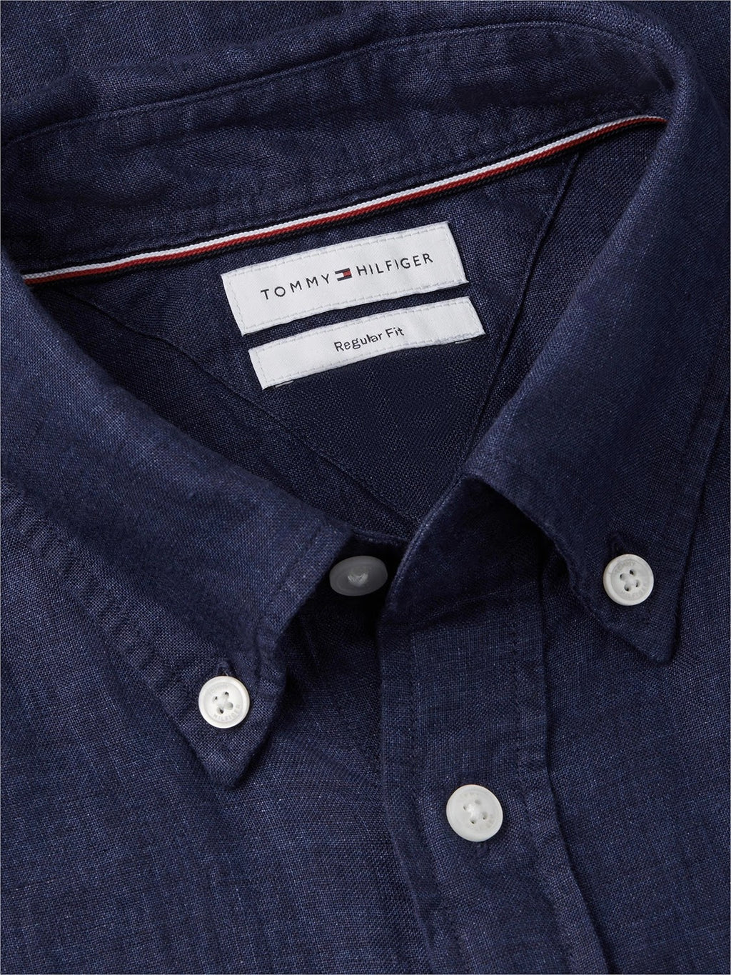 Tommy Hilfiger 100% Linen Short Sleeve Shirt in Carbon Navy