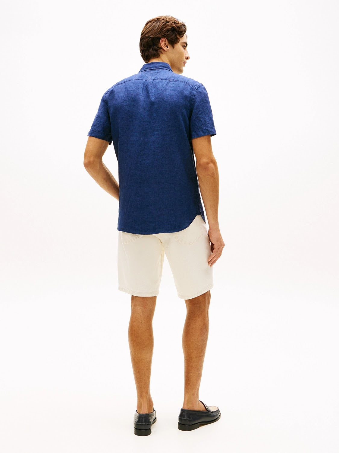 Tommy Hilfiger 100% Linen Short Sleeve Shirt in Carbon Navy