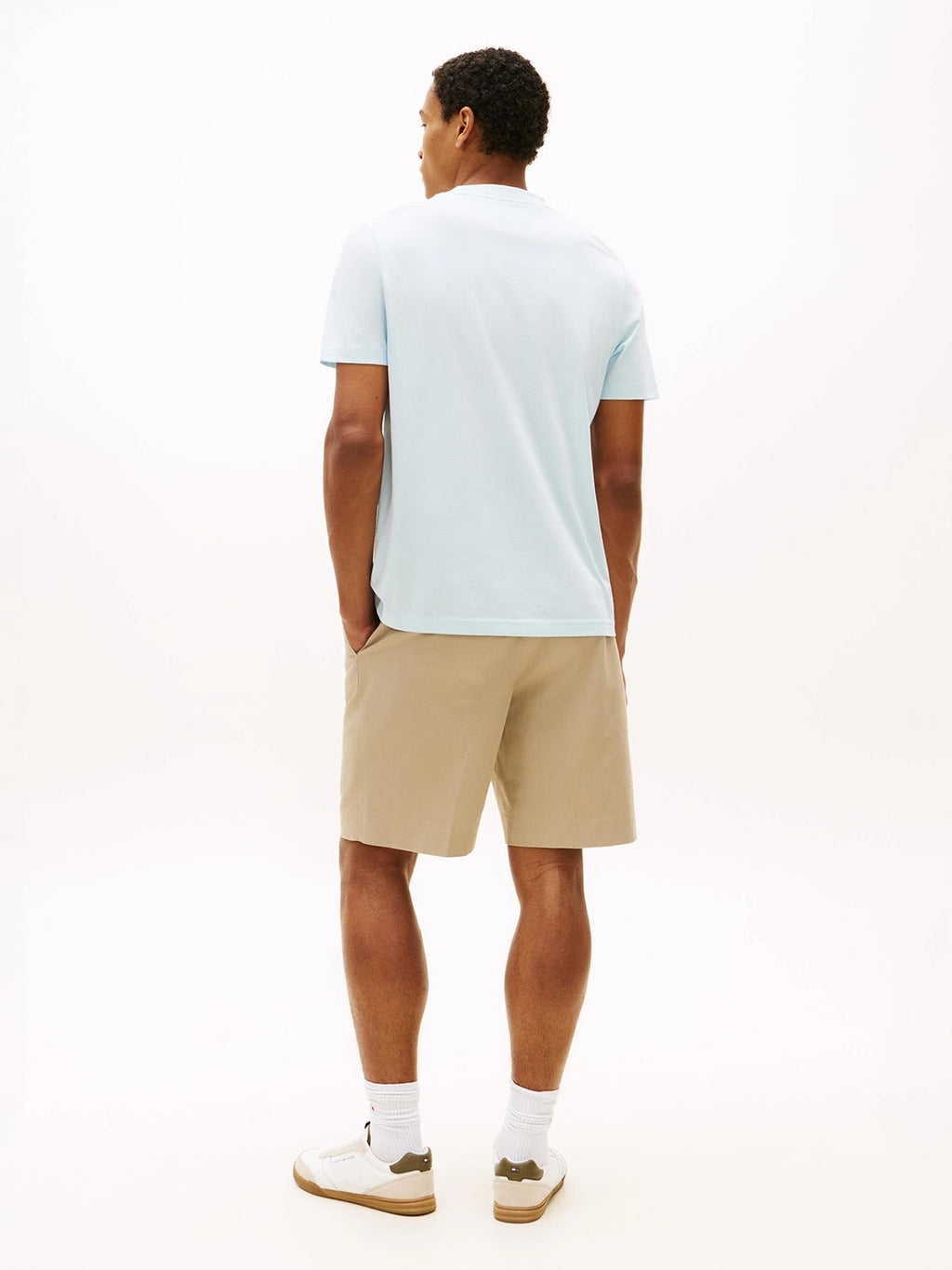 Tommy Hilfiger Script Logo Mercerised Cotton Jersey Tee in Keepsake Blue