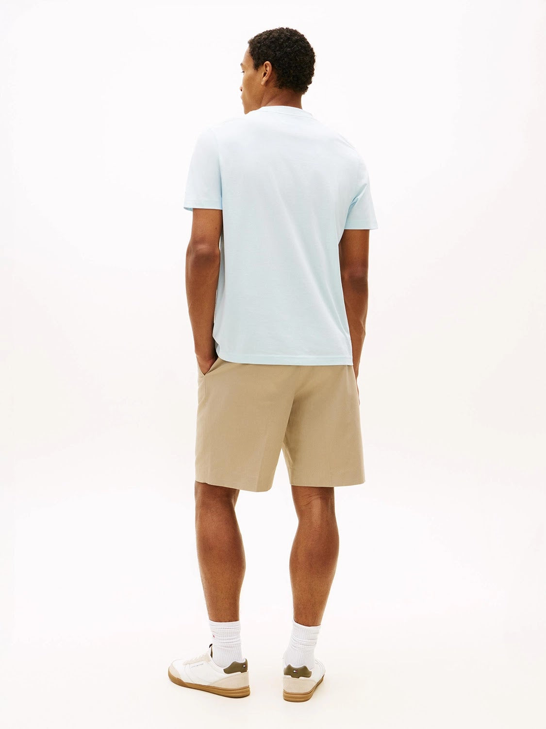 Tommy Hilfiger Script Logo Mercerised Cotton Jersey Tee in Keepsake Blue