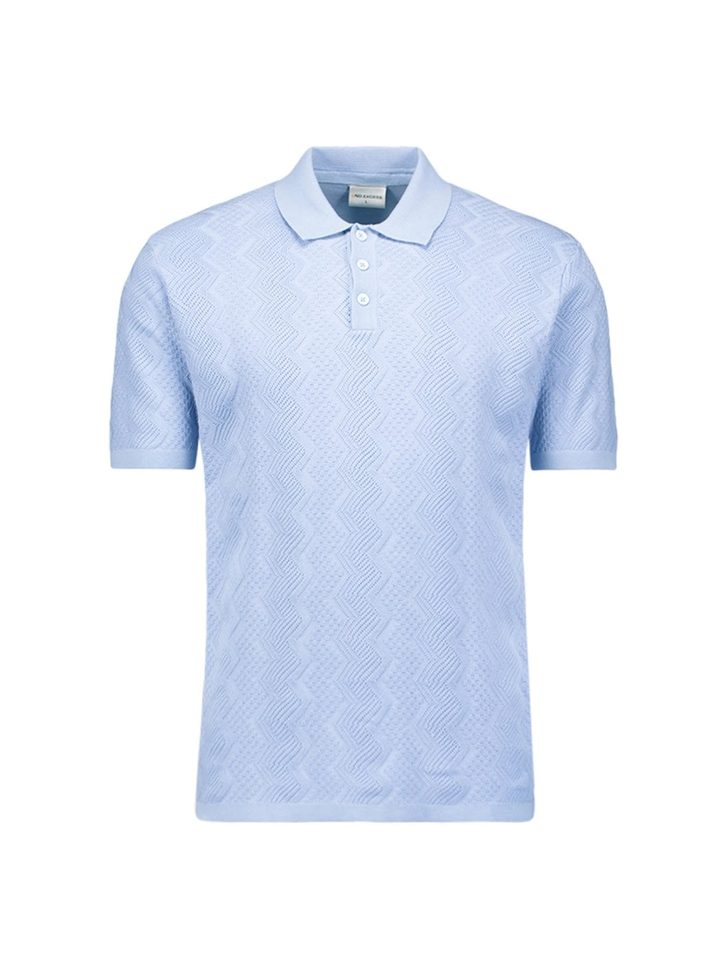 No Excess Textured Knit Polo in Blue