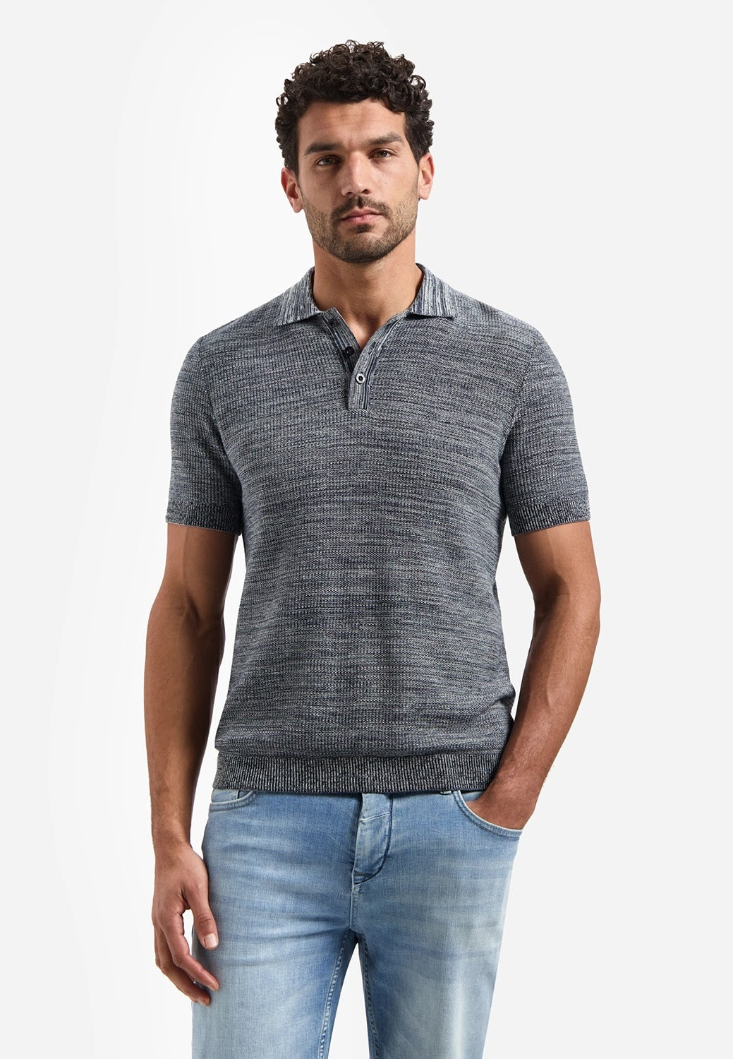 No Excess Knit Polo in Night