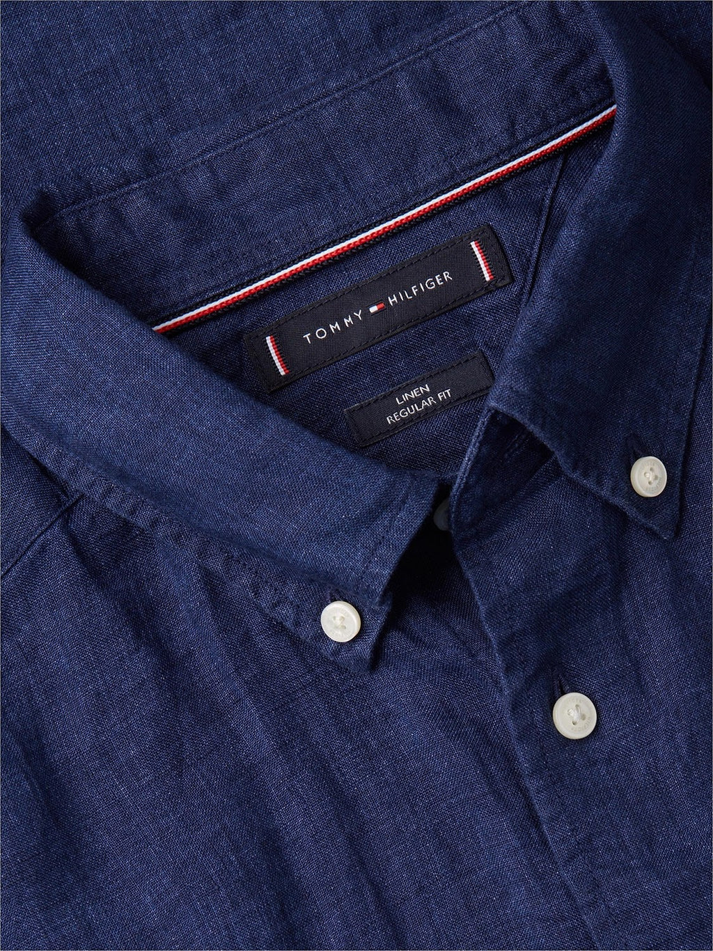 Tommy Hilfiger 100% Linen Short Sleeve Shirt in Carbon Navy