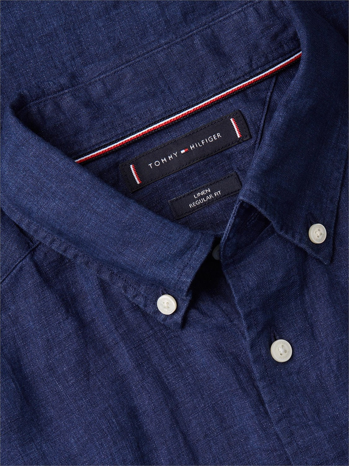 Tommy Hilfiger 100% Linen Short Sleeve Shirt in Carbon Navy