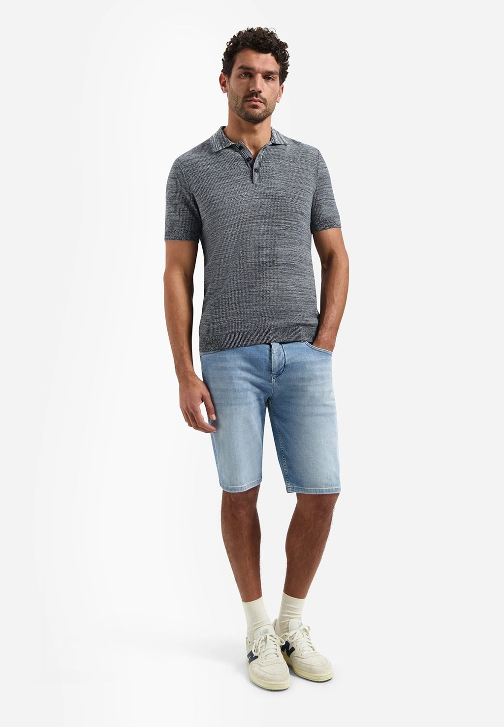 No Excess Knit Polo in Night