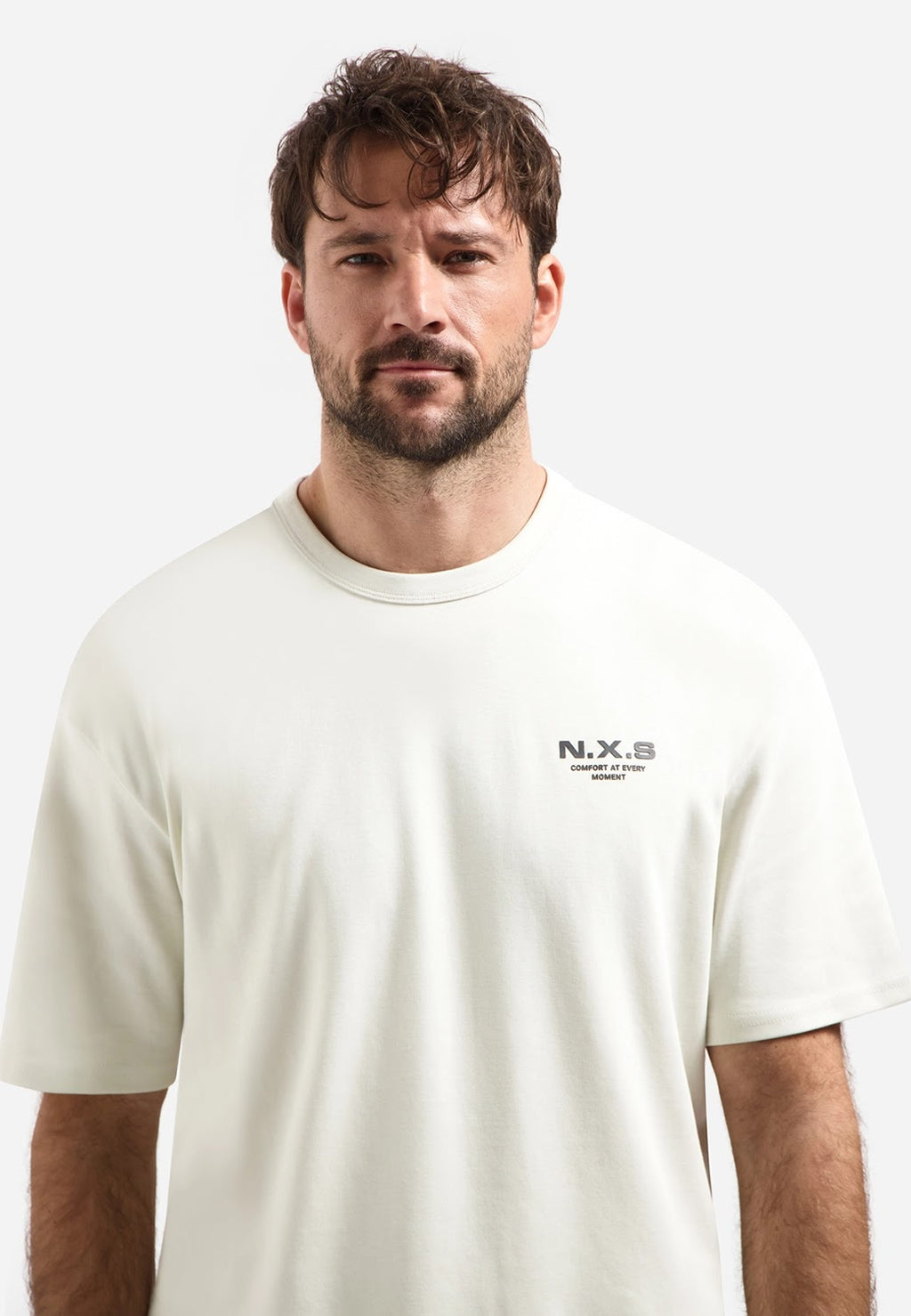 No Excess Logo Relaxed Fit Crew Neck Tee in Kit