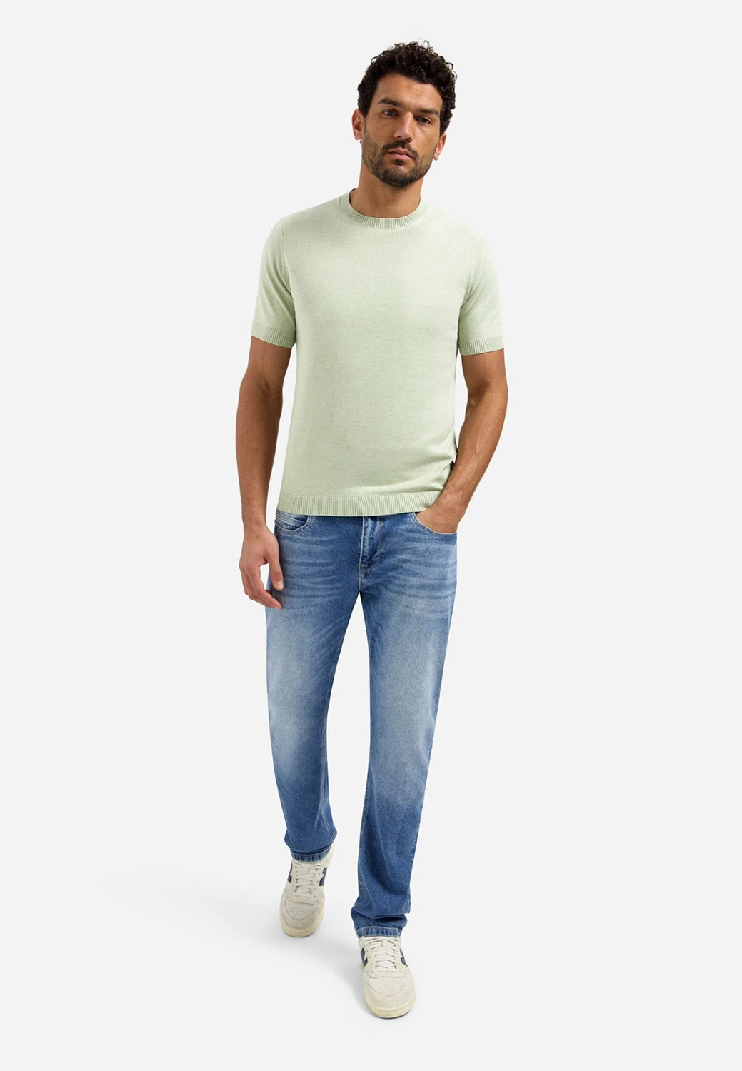 No Excess Knit Crew Neck Tee in Green