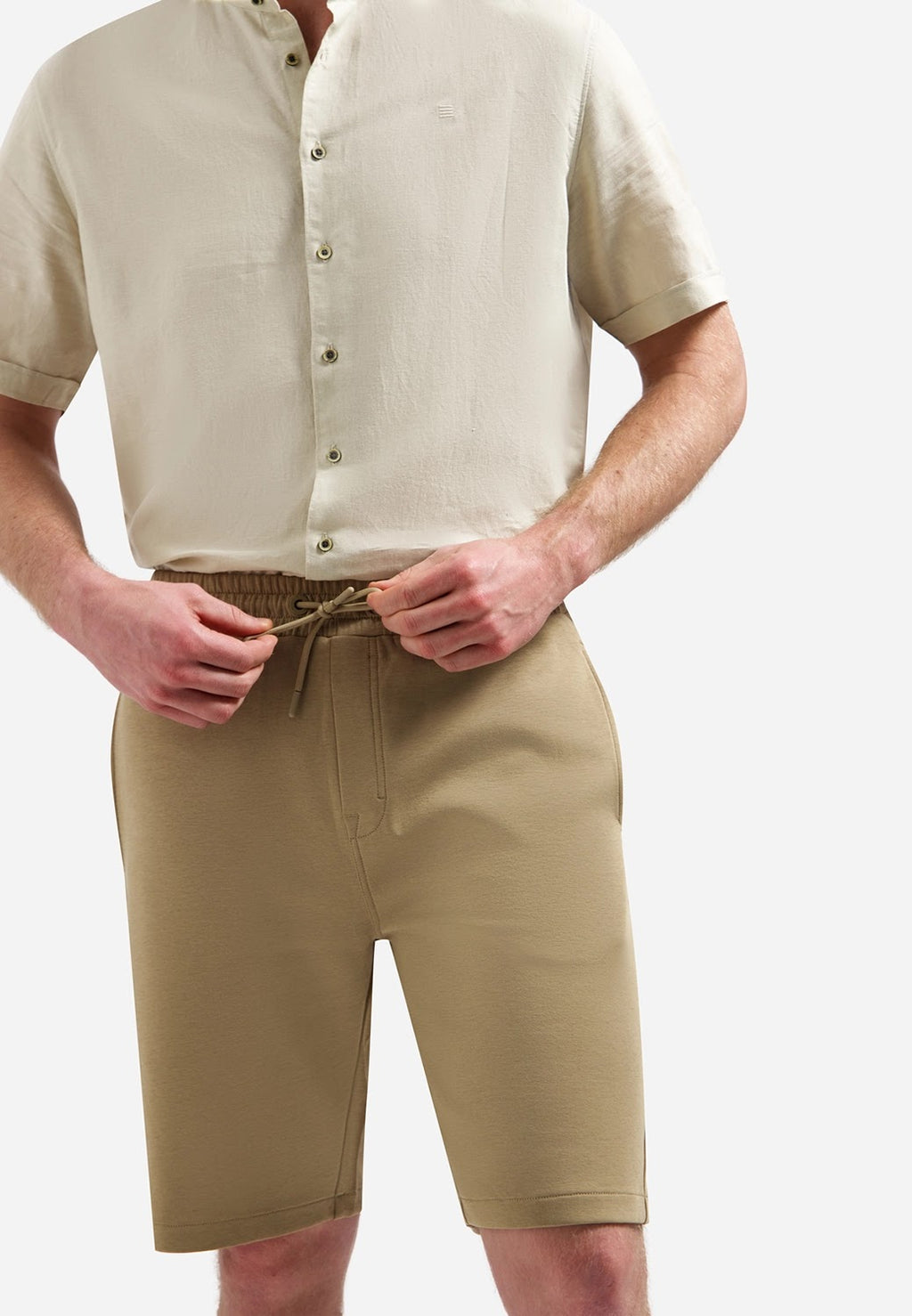 No Excess Stretch Jersey Short in Taupe