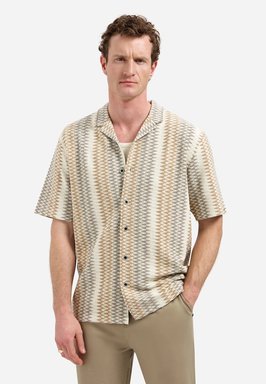 No Excess Soft Cotton Textured Short Sleeve Shirt in Kit