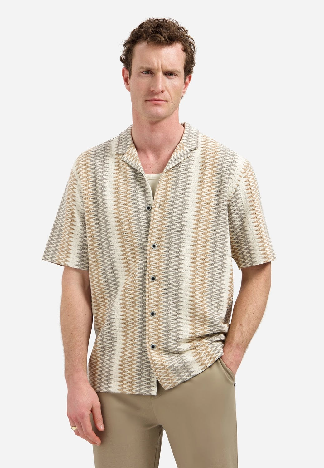 No Excess Soft Cotton Textured Short Sleeve Shirt in Kit