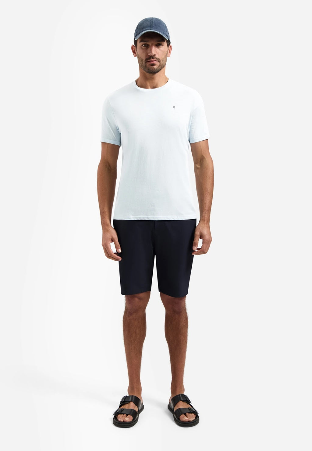 No Excess Solid Crew Neck Tee in Sky