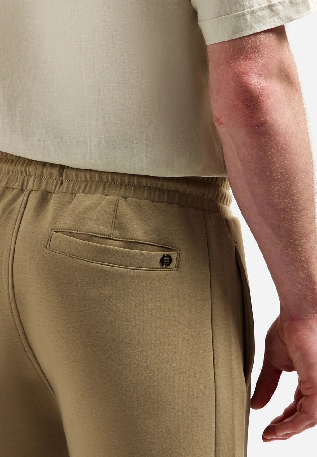 No Excess Stretch Jersey Short in Taupe