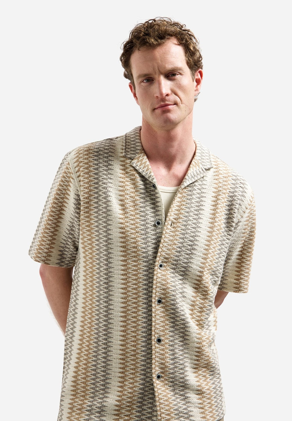 No Excess Soft Cotton Textured Short Sleeve Shirt in Kit