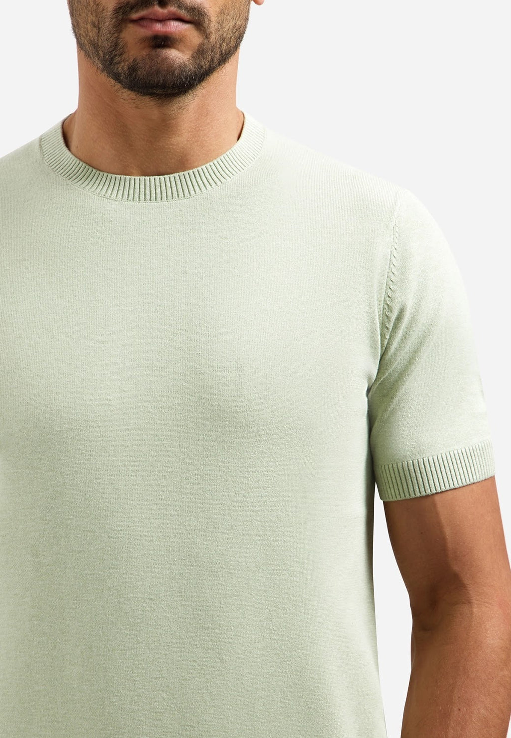No Excess Knit Crew Neck Tee in Green
