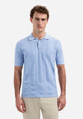 No Excess Textured Knit Polo in Blue
