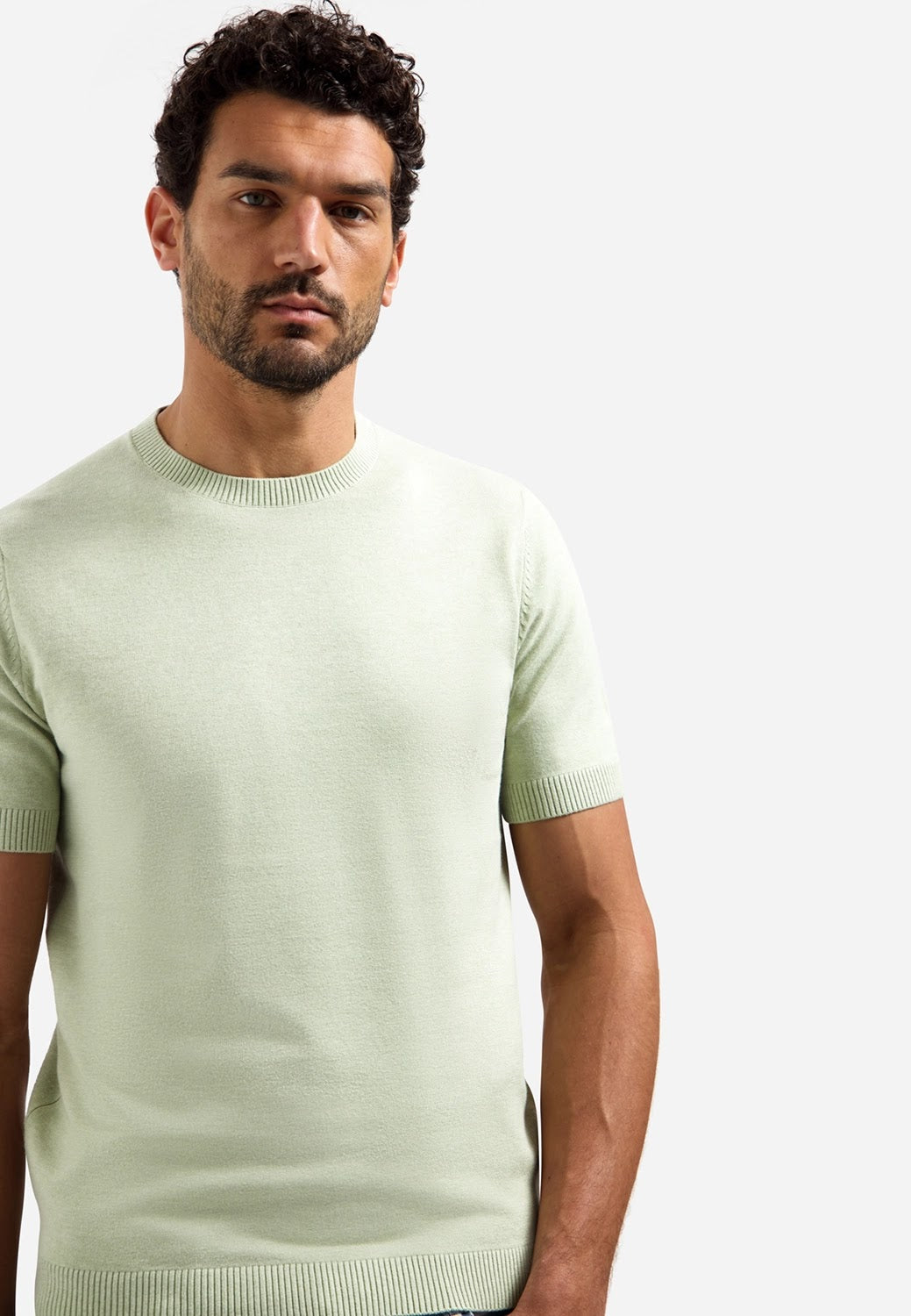 No Excess Knit Crew Neck Tee in Green