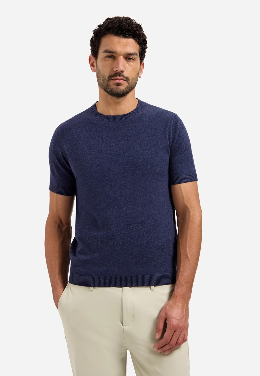 No Excess Knit Crew Neck Tee in Night