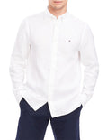TOMMY HILFIGER PIGMENT DYED SOLID LINEN L/S SHIRT MW0MW34602