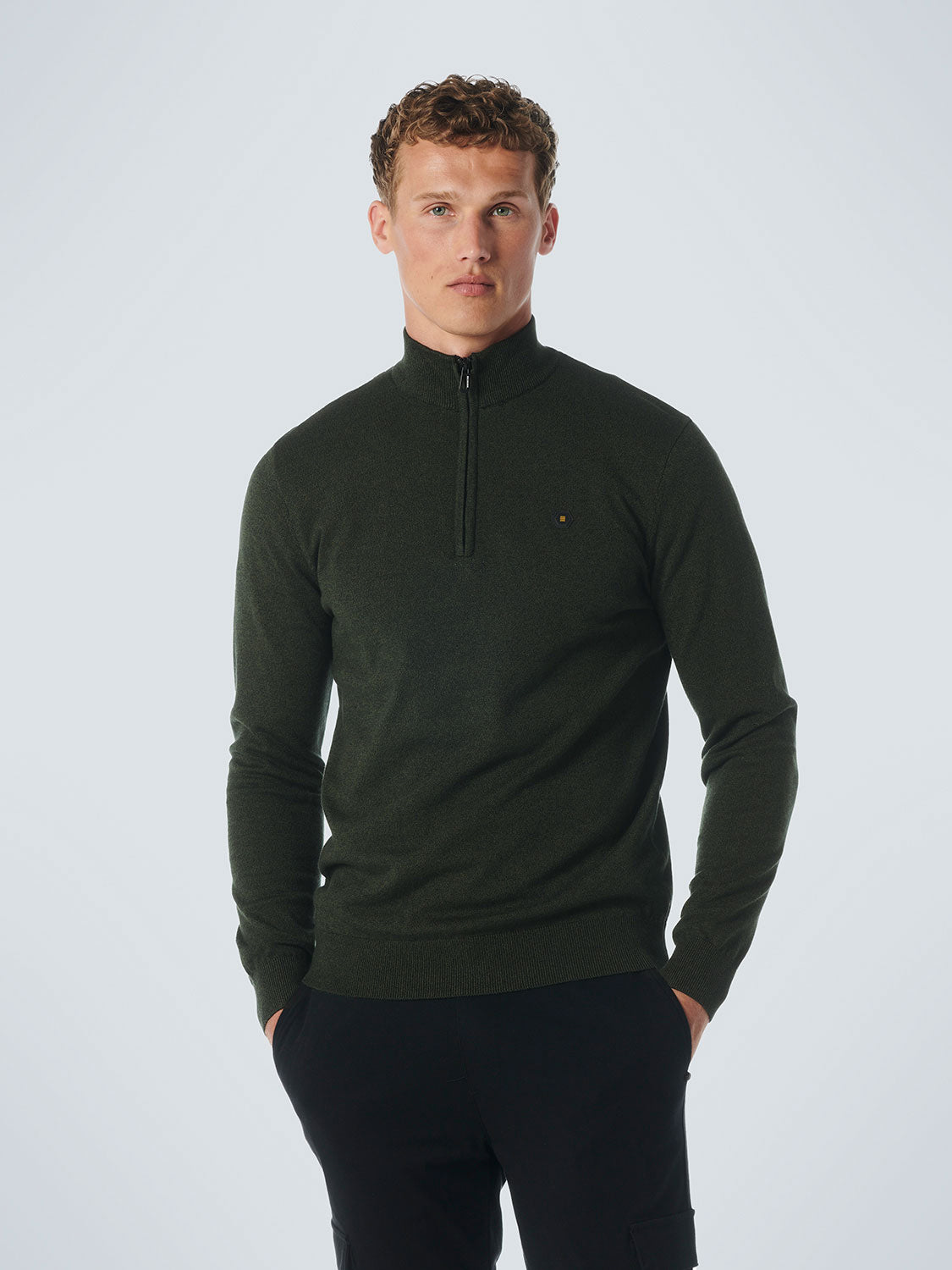 NO EXCESS PULLOVER 2 COLOURED MELANGE HALF ZIP 21210885SN