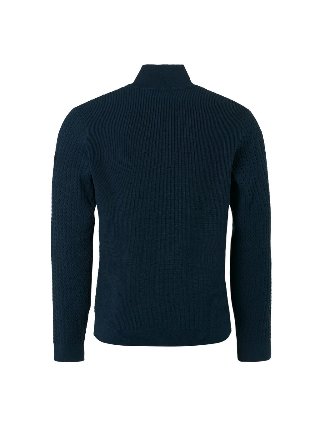 NO EXCESS HALF ZIP + BUTTON SOLID JACQUARD RIB KNIT 21230924