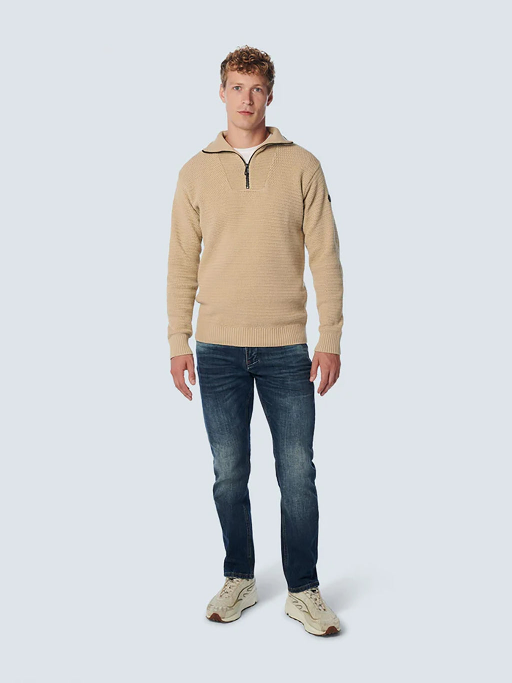NO EXCESS PULLOVER HALF ZIPPER SOLID JACQUARD KNIT 21230932