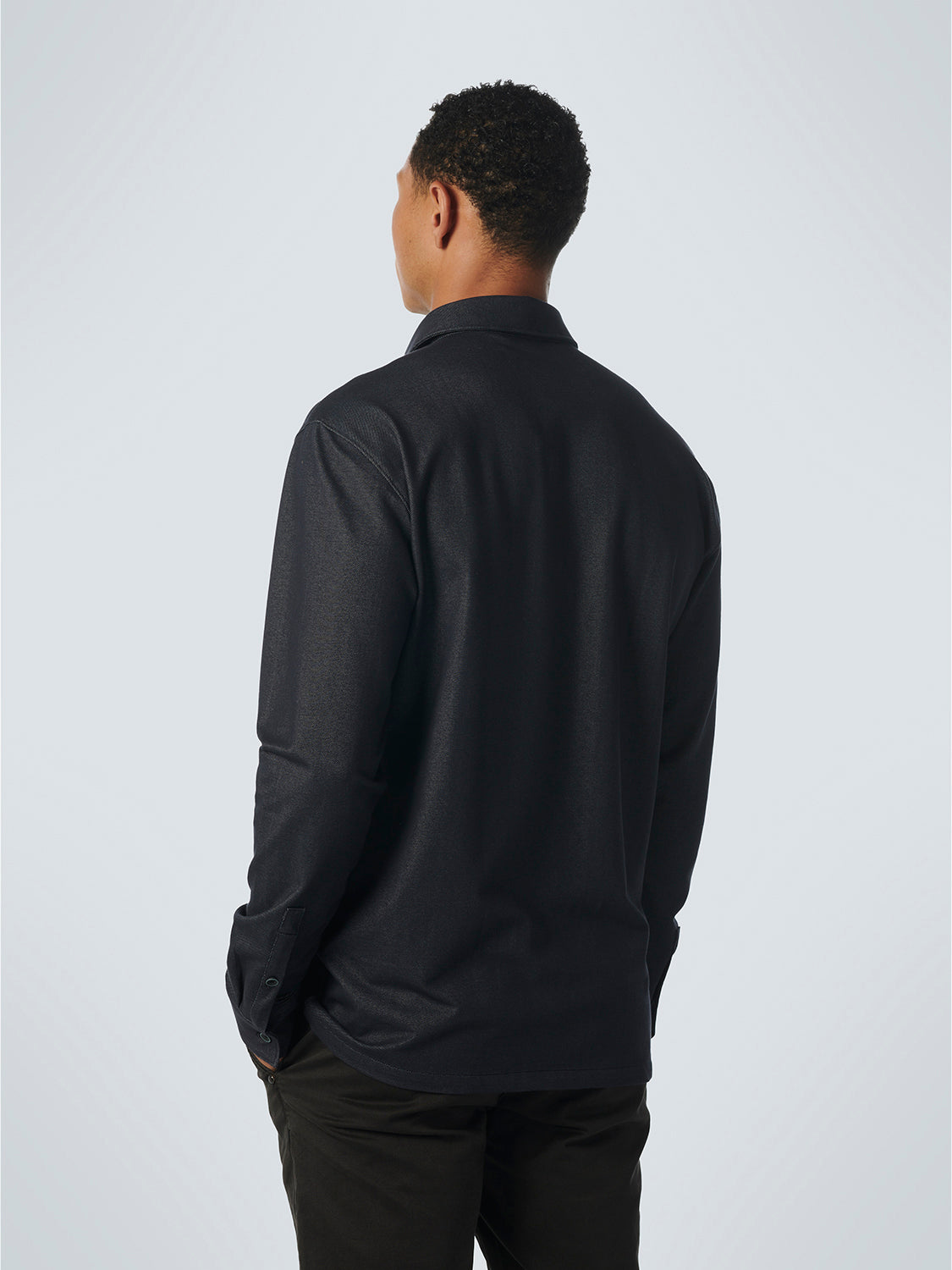 NO EXCESS STRETCH JERSEY INDIGO LOOK L/S SHIRT 21410986