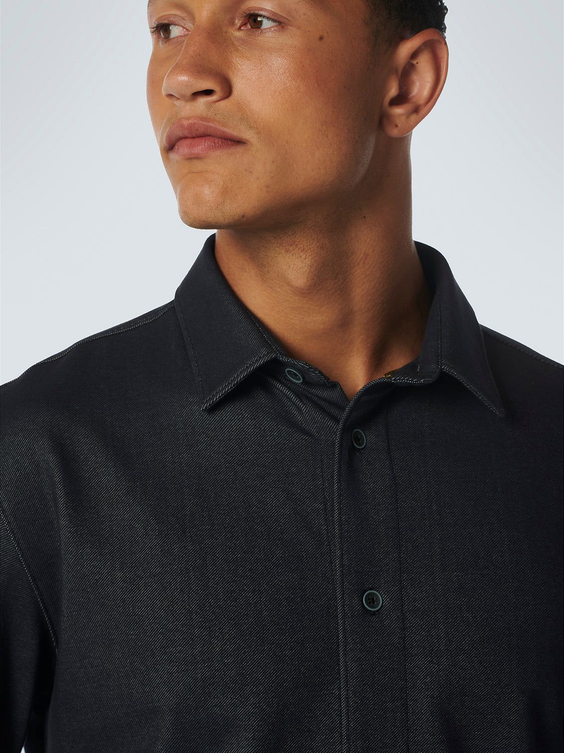 NO EXCESS STRETCH JERSEY INDIGO LOOK L/S SHIRT 21410986