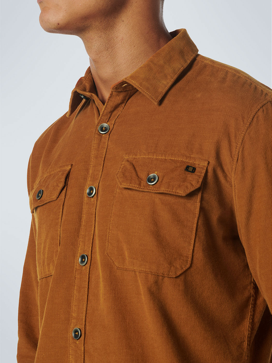 NO EXCESS SOLID CORDUROY 2 POCKET L/S SHIRT 21430837SN