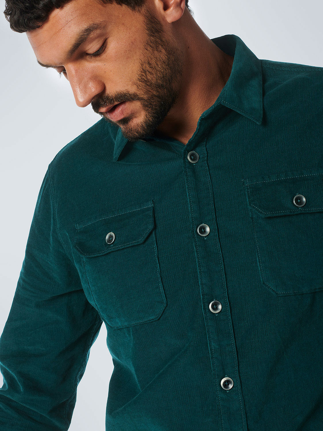 NO EXCESS SOLID CORDUROY 2 POCKET L/S SHIRT 21430837SN