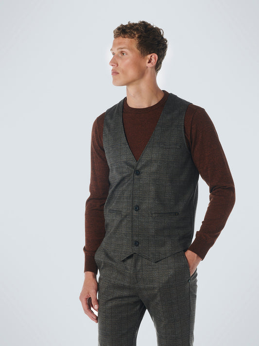 NO EXCESS JERSEY STRETCH CHECK GILET 21640805