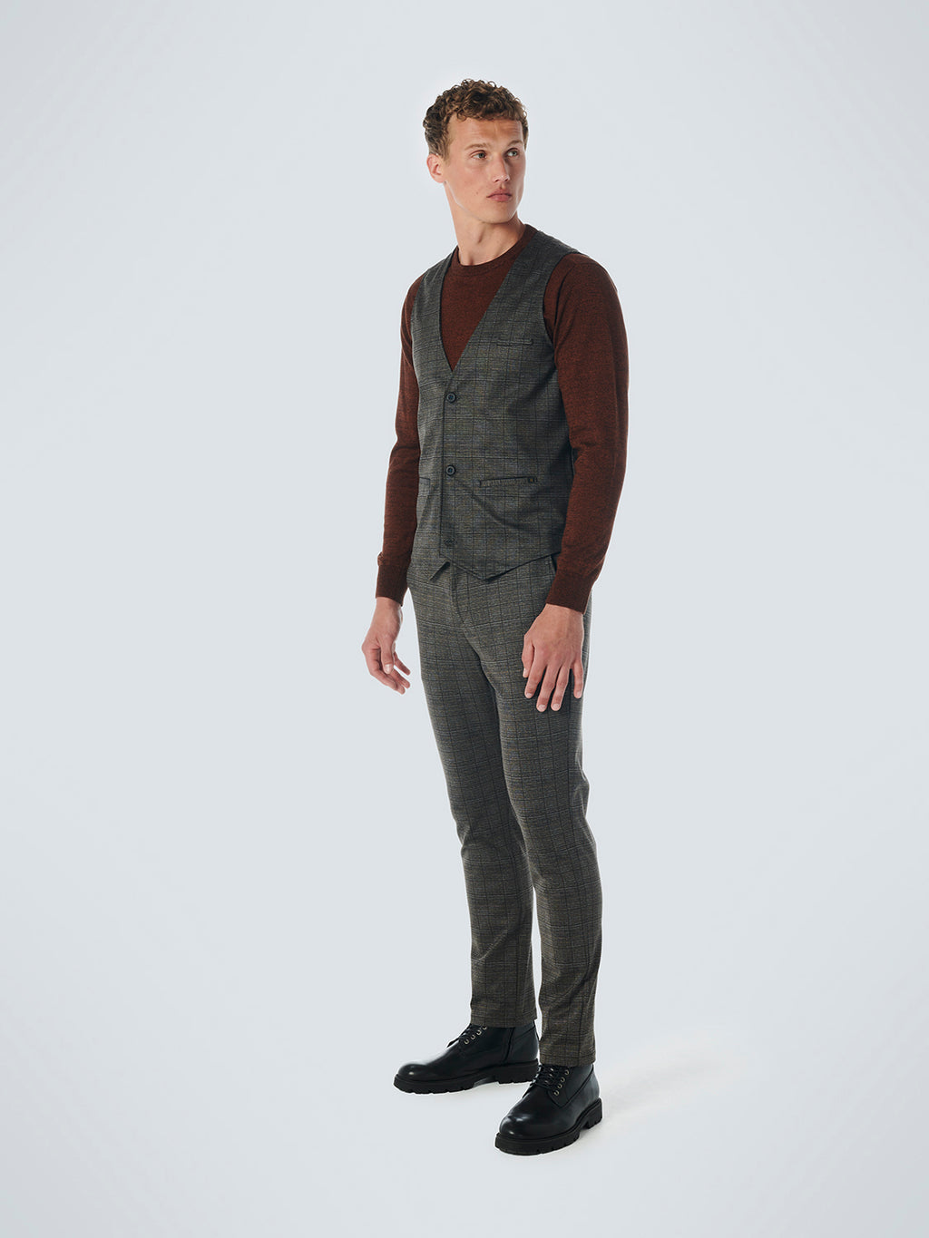 NO EXCESS JERSEY STRETCH CHECK GILET 21640805