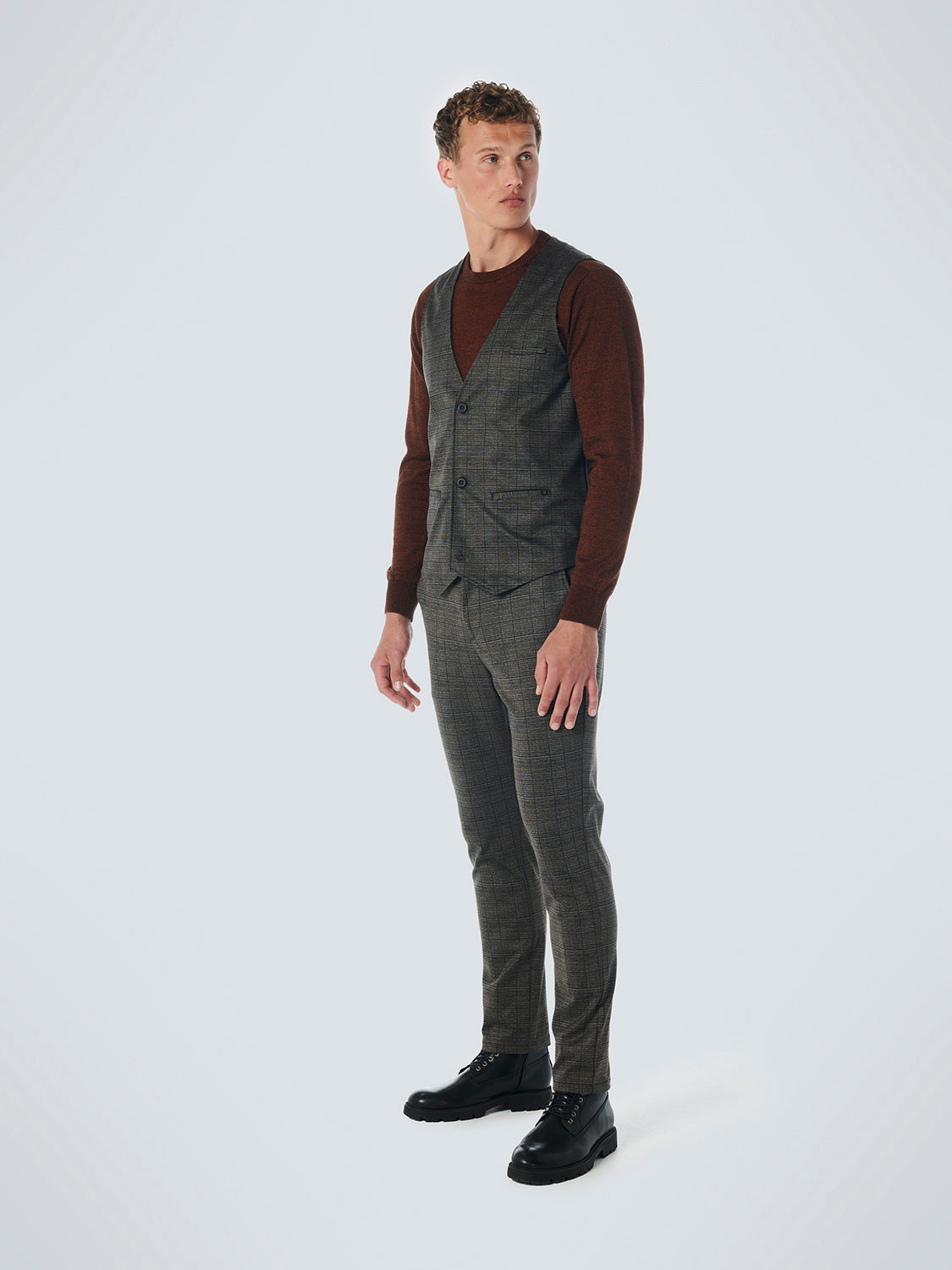 NO EXCESS JERSEY STRETCH CHECK GILET 21640805