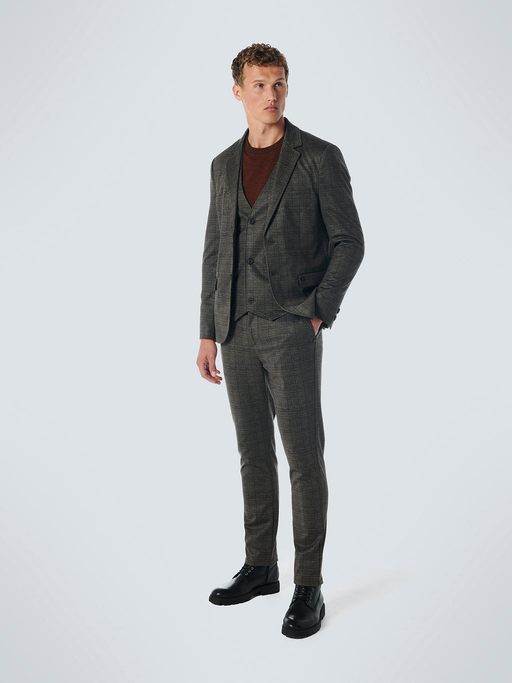 NO EXCESS JERSEY STRETCH CHECK BLAZER 21910805