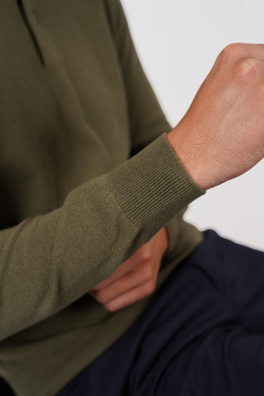 HARDY AMIES PURE MERINO WOOL L/S POLO