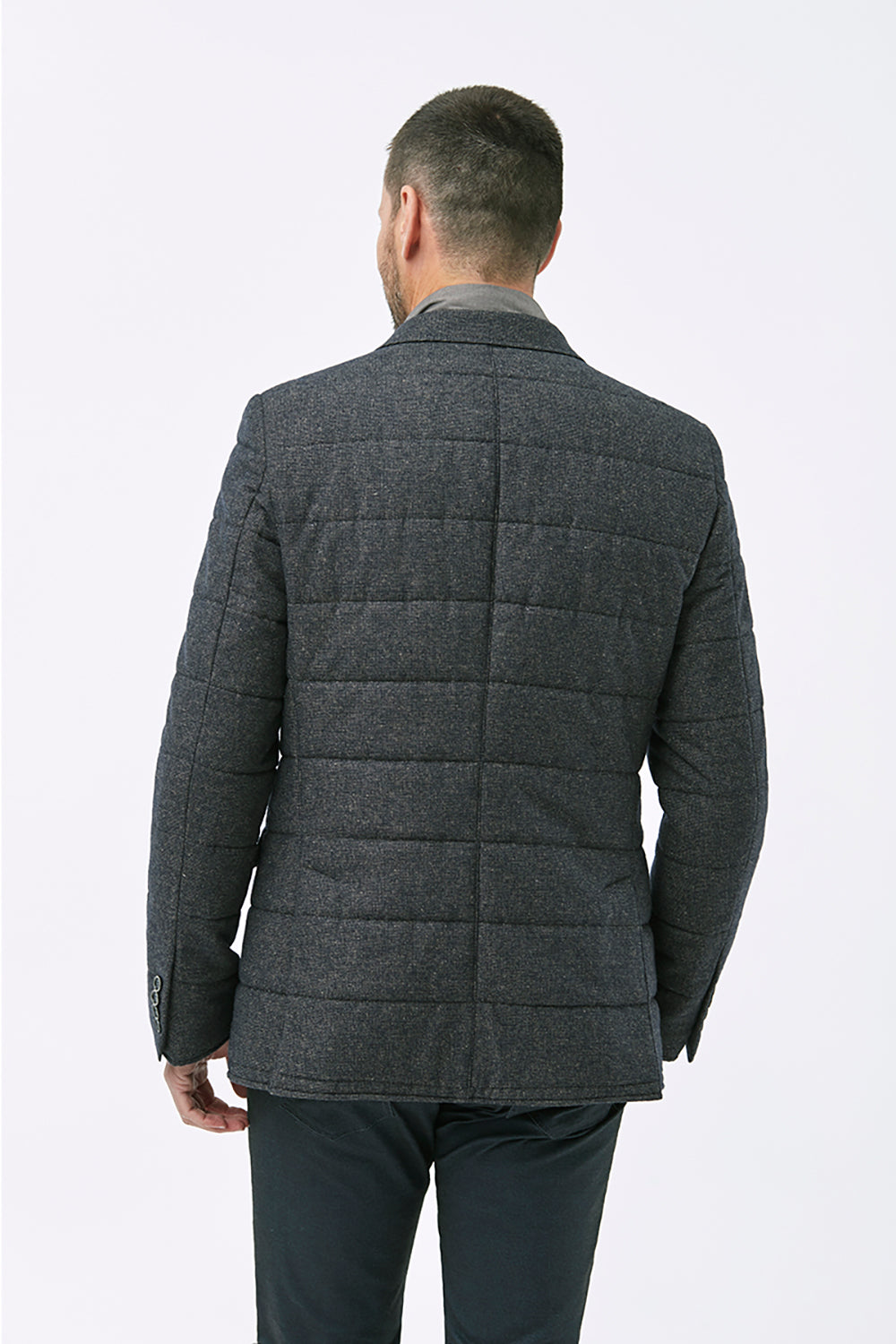 FLORENTINO QUILTED ZIP NECK WOOL BLEND JACKET 320302