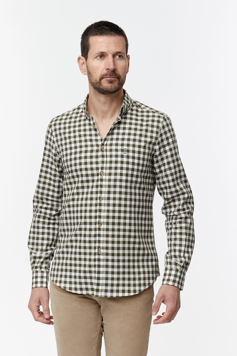 FLORENTINO 100% COTTON L/S GINGHAM CHECK SHIRT 224720-422855