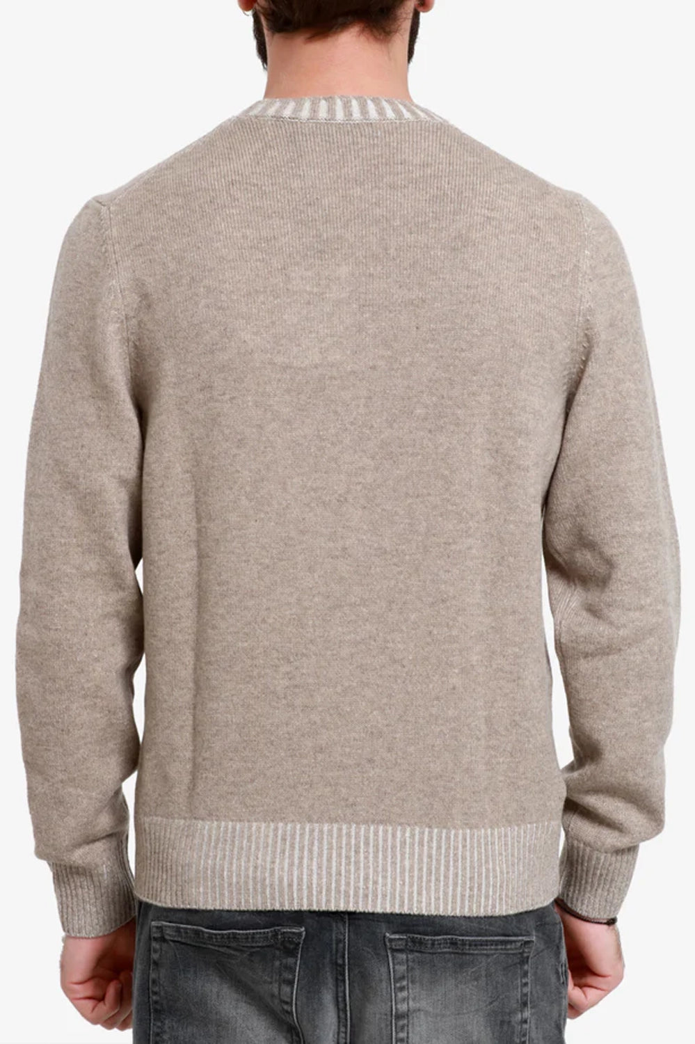 GRAN SASSO ITALIAN WOOL CASHMERE RIBBED CREW NECK 23155
