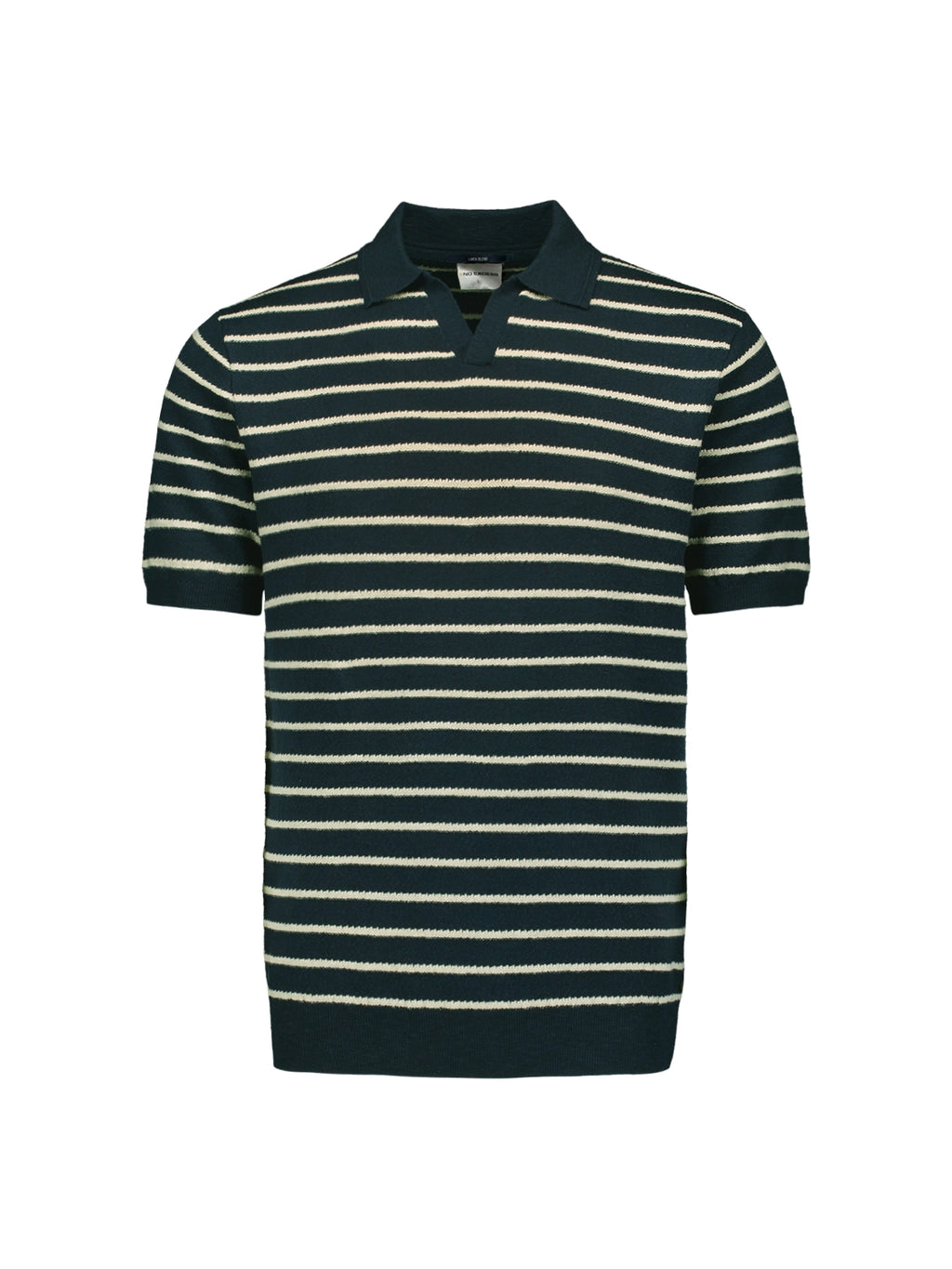 NO EXCESS LINEN BLEND S/S JOHNNY COLLAR KNITTED POLO 23210242