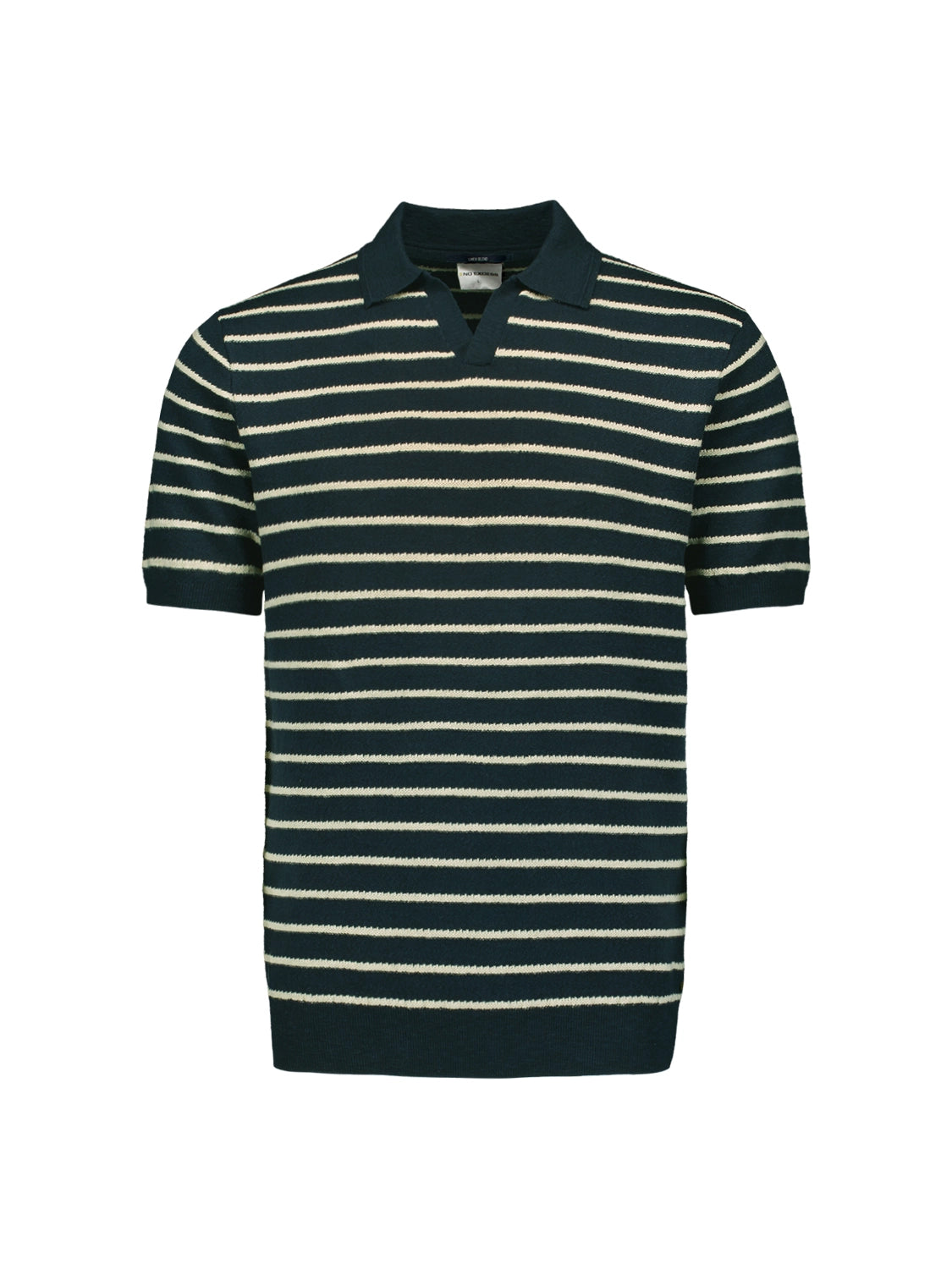 NO EXCESS LINEN BLEND S/S JOHNNY COLLAR KNITTED POLO 23210242