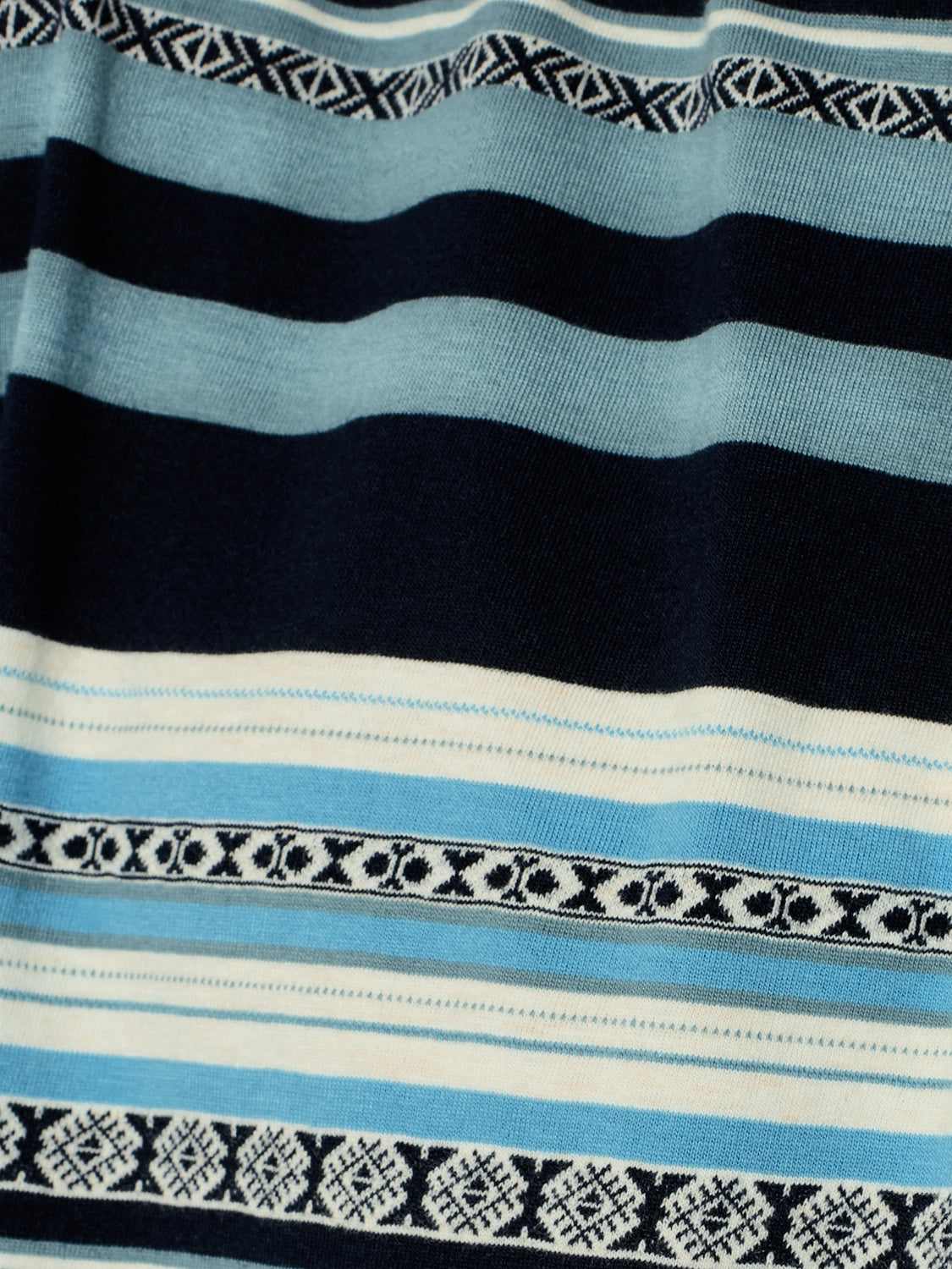 NO EXCESS MULTI STRIPE PRINT CREWNECK T-SHIRT 23350352
