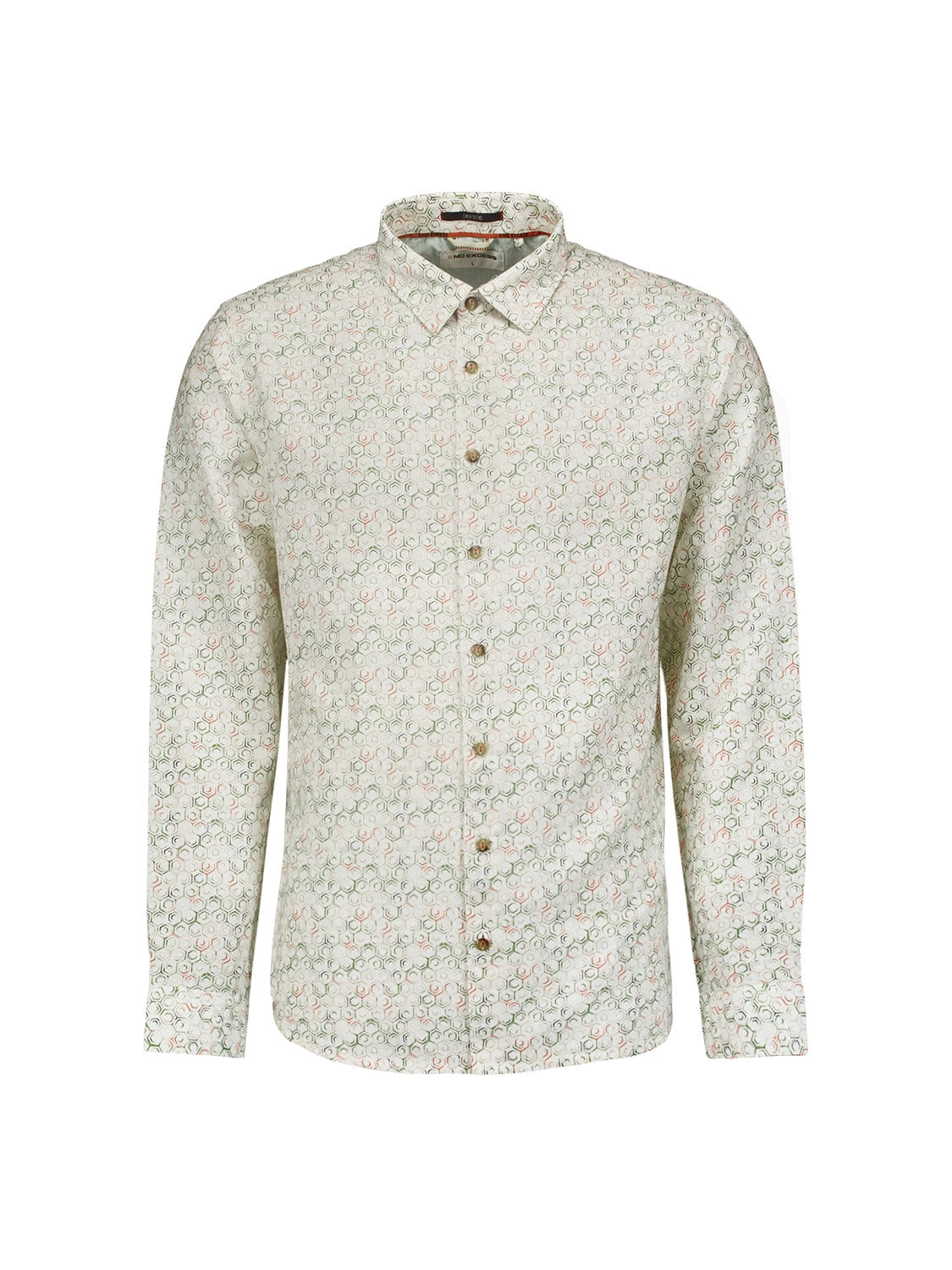 NO EXCESS ALL OVER PRINTED LINEN BLEND L/S SHIRT 23430279