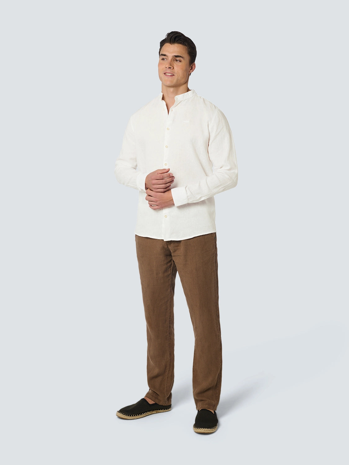 NO EXCESS PURE LINEN GRANDAD COLLAR L/S SHIRT 23470214SN