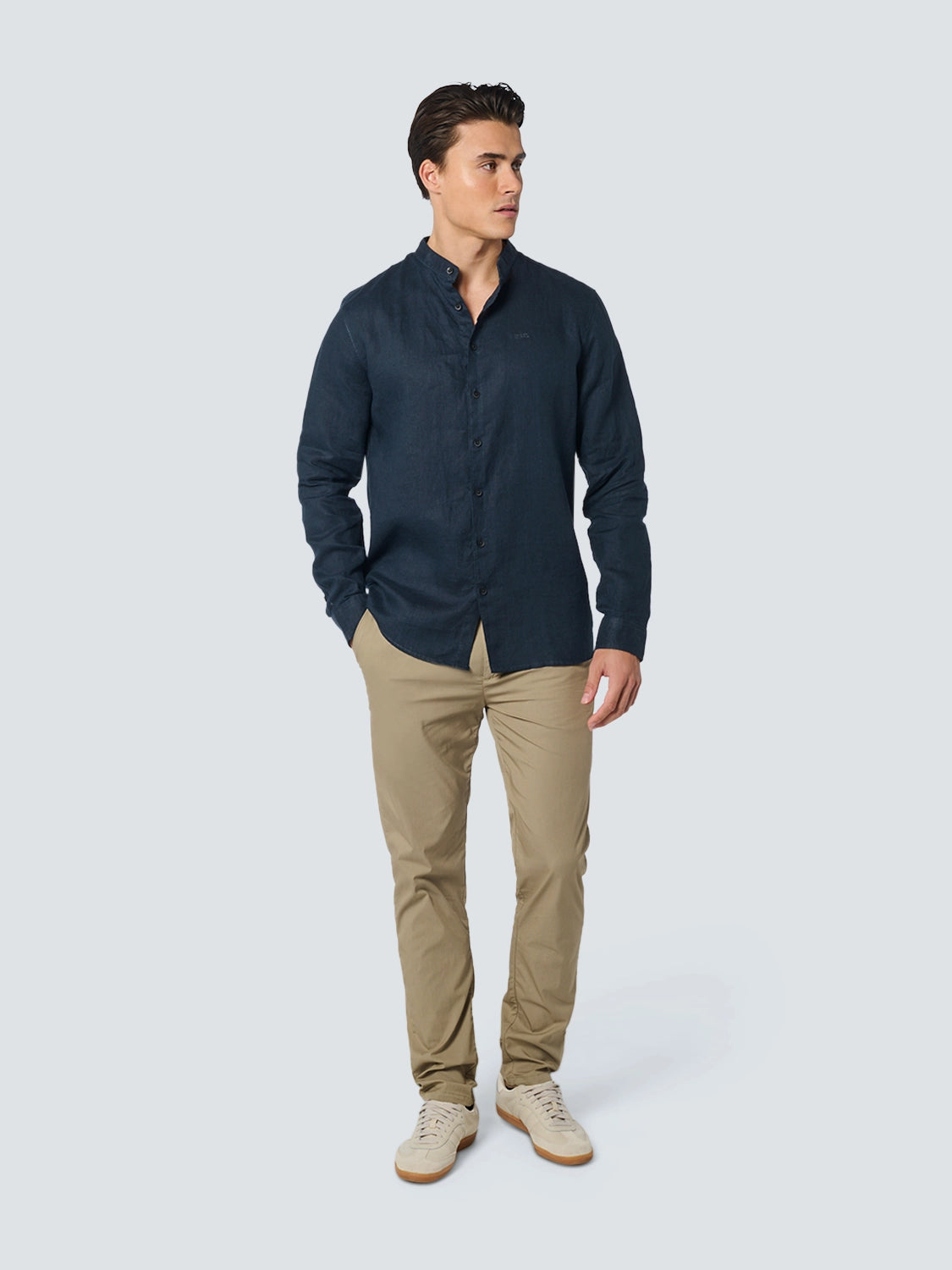 NO EXCESS PURE LINEN GRANDAD COLLAR L/S SHIRT 23470214SN